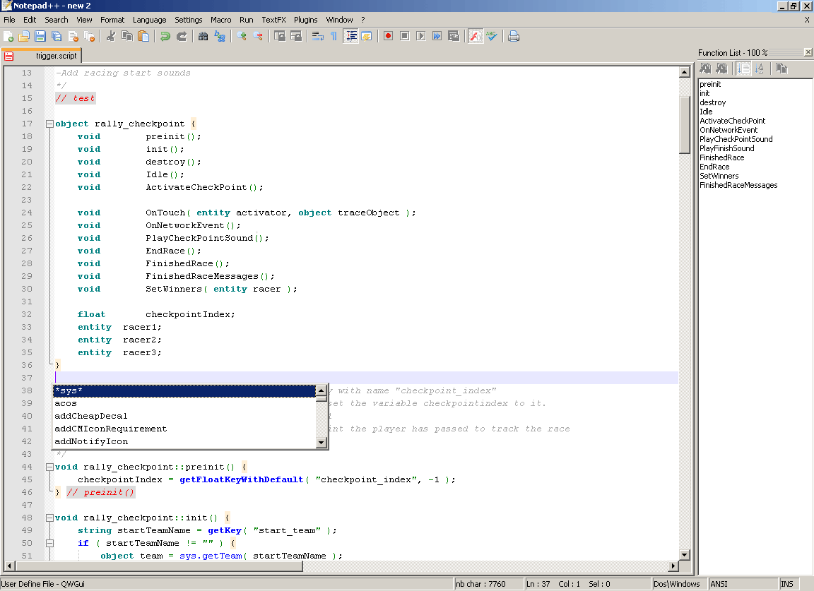 Qw script v1.0 screenshot