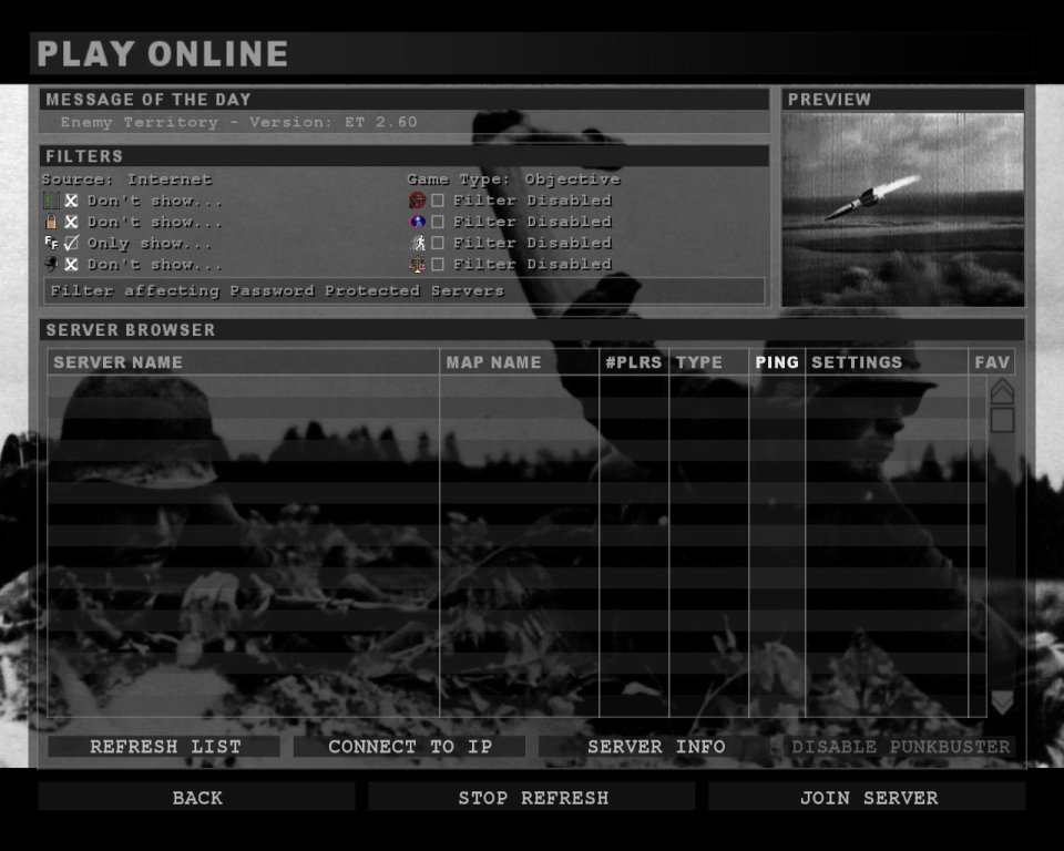 Axis menu screenshot