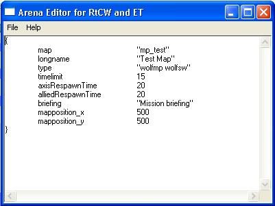 Arena editor